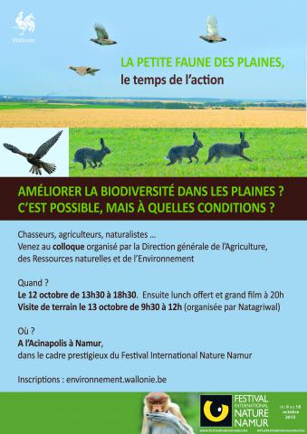 Colloque Faune des plaines 12 octobre 2015, Acinapolis, Jambes