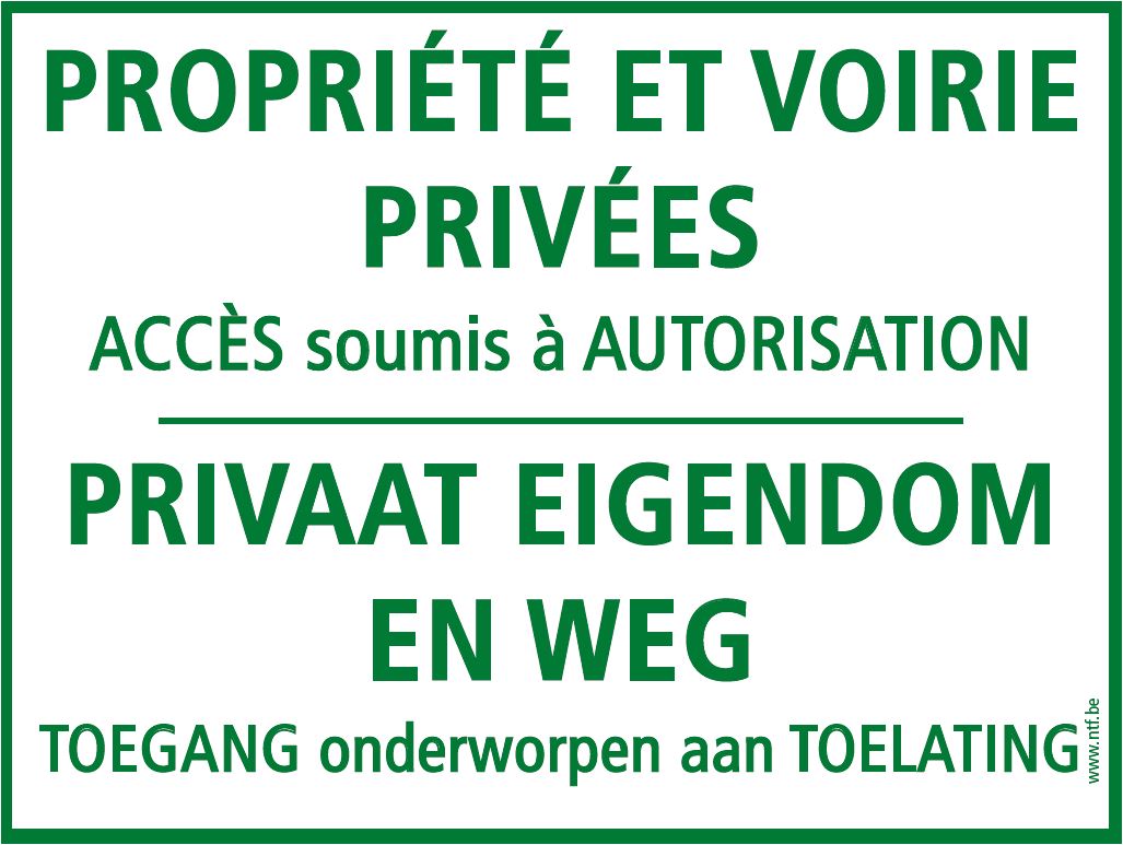 Panneaux propriété privée - accès interdit - NL