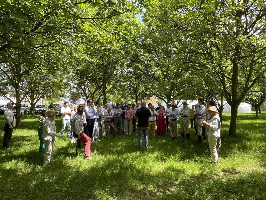 Visite de terrain en extérieur lors de l'Assemblée Générale 2026 de NTF, participants réunis