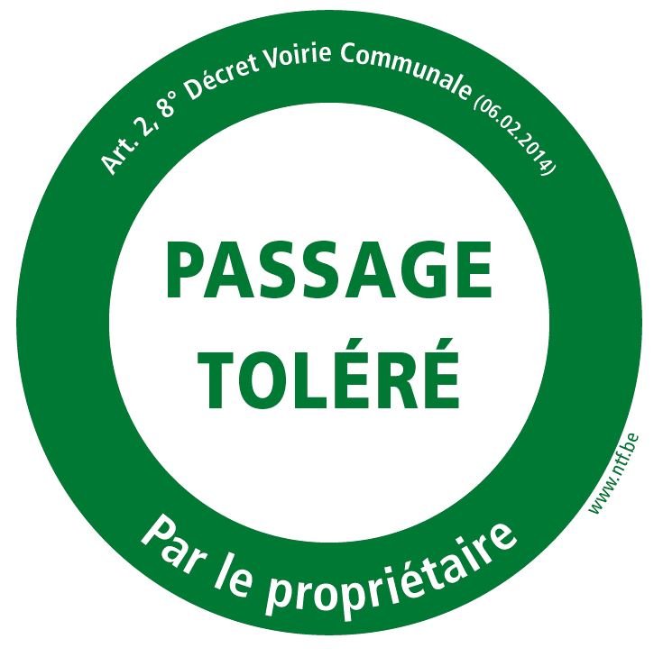 Panneau « Passage toléré par le propriétaire »