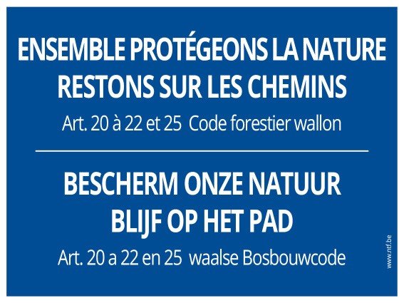 Panneau « Protégeons la nature, restons sur les chemins »